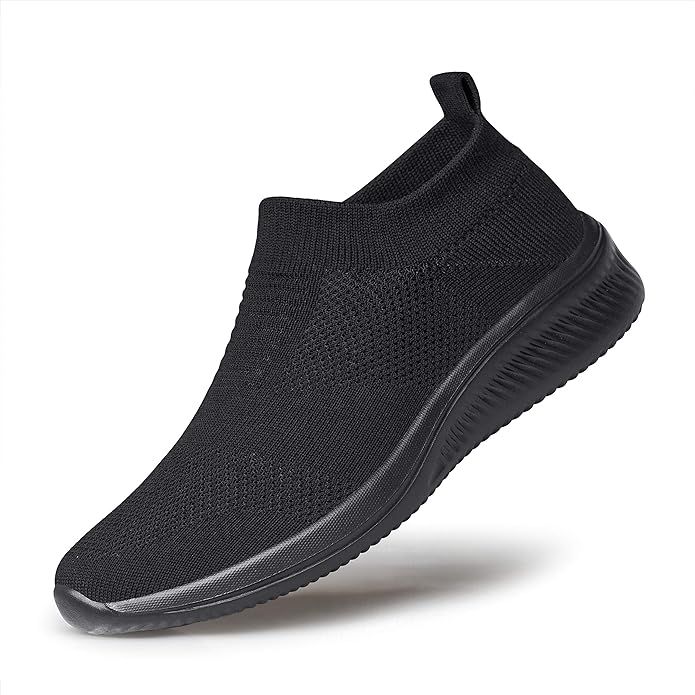 Vidbiv Men Slip on Casual Trainers Walking Shoes - Breathable Slip-on Lightweight Comfortable Tennis Mesh Sneaker image