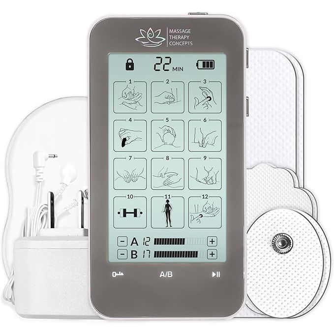 A TENS unit and EMS muscle stimulator is a portable device used for pain relief therapy, particularly for conditions like sciatica, neck and back pain. TENS (Transcutaneous Electrical Nerve Stimulation) works by sending electrical impulses through the skin to stimulate nerves and block pain signals, providing temporary relief.