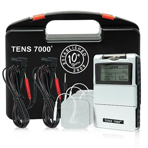 The TENS 7000 Digital TENS Unit is a muscle stimulator device designed to provide relief from various types of pain, including back pain, shoulder pain, neck pain, sciatica pain, and nerve pain.