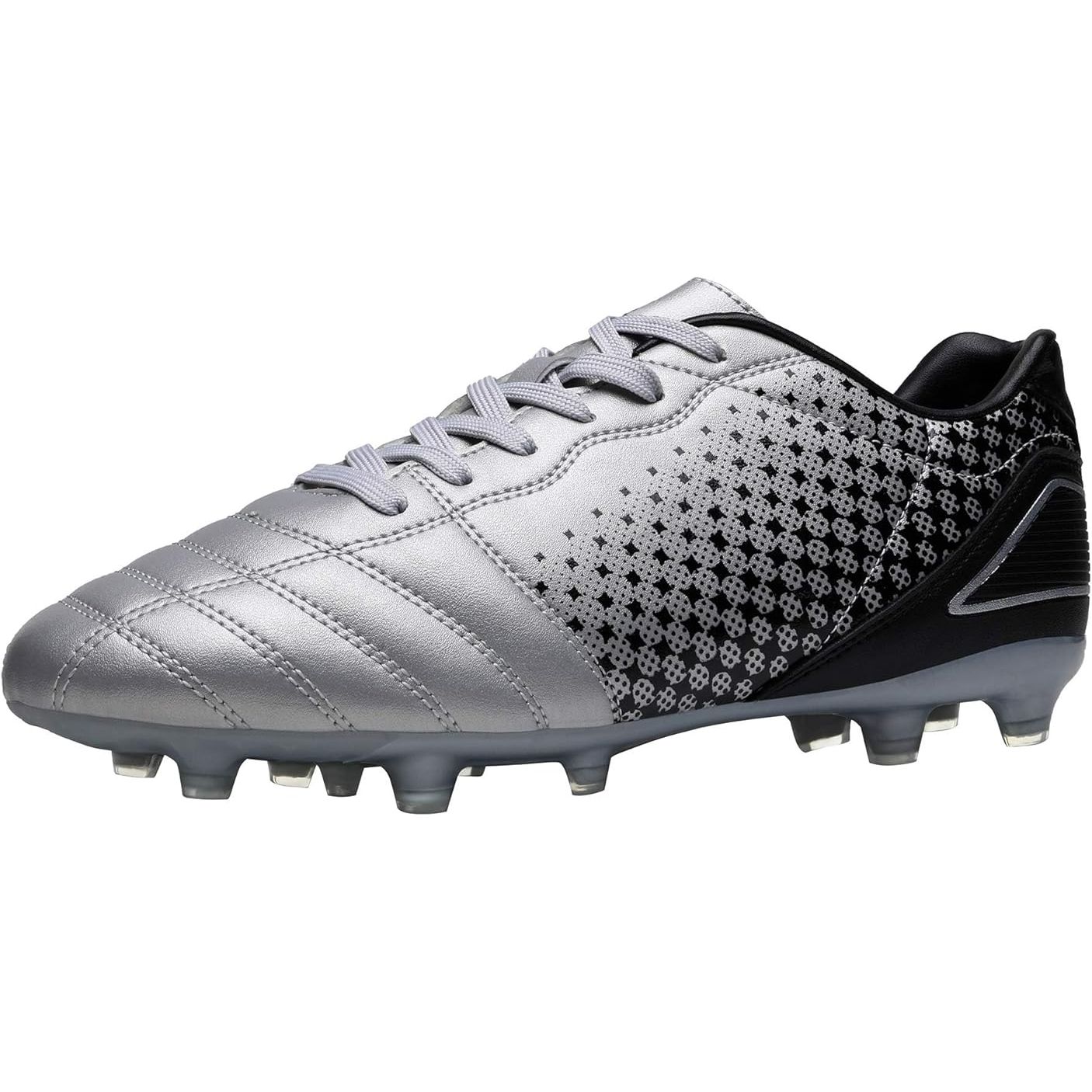 DREAM PAIRS Men's Firm Ground Soccer Cleats are specifically designed for optimum performance on firm ground surfaces such as natural grass or artificial turf. These soccer shoes feature a durable synthetic upper that provides support and stability during fast-paced movements on the field.