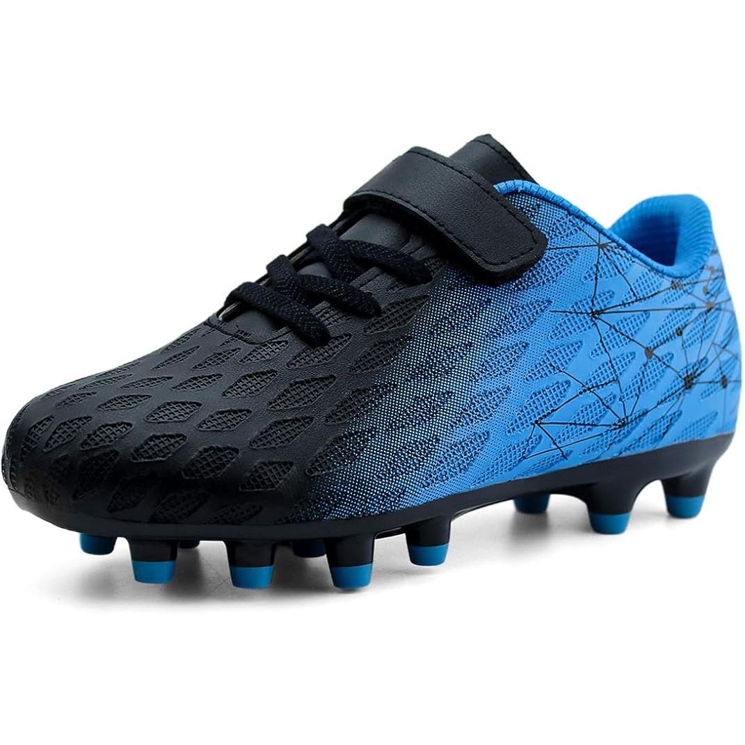 The Brooman Kids Firm Ground Soccer Cleats are durable and comfortable athletic shoes designed for young boys and girls who enjoy playing outdoor football. Made with high-quality materials, these soccer cleats provide excellent traction on firm ground surfaces, allowing young players to move quickly and confidently on the field.