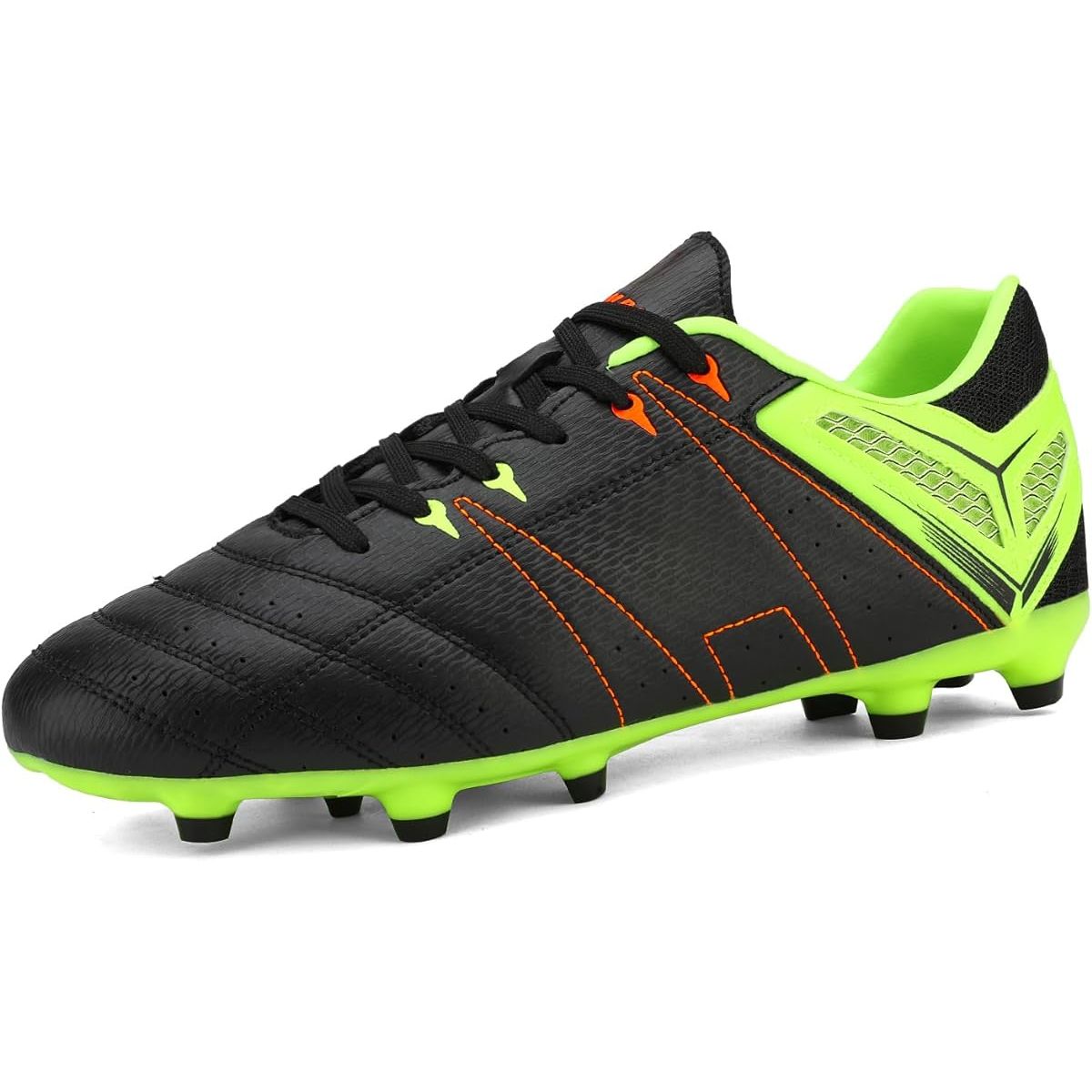 DREAM PAIRS Men's Cleats Football Soccer Shoes are designed for optimal performance on the soccer field. The shoes feature a durable synthetic upper that provides excellent support and comfort during gameplay. The cleats on the outsole offer traction and stability, allowing for quick cuts and agile movements on the field.