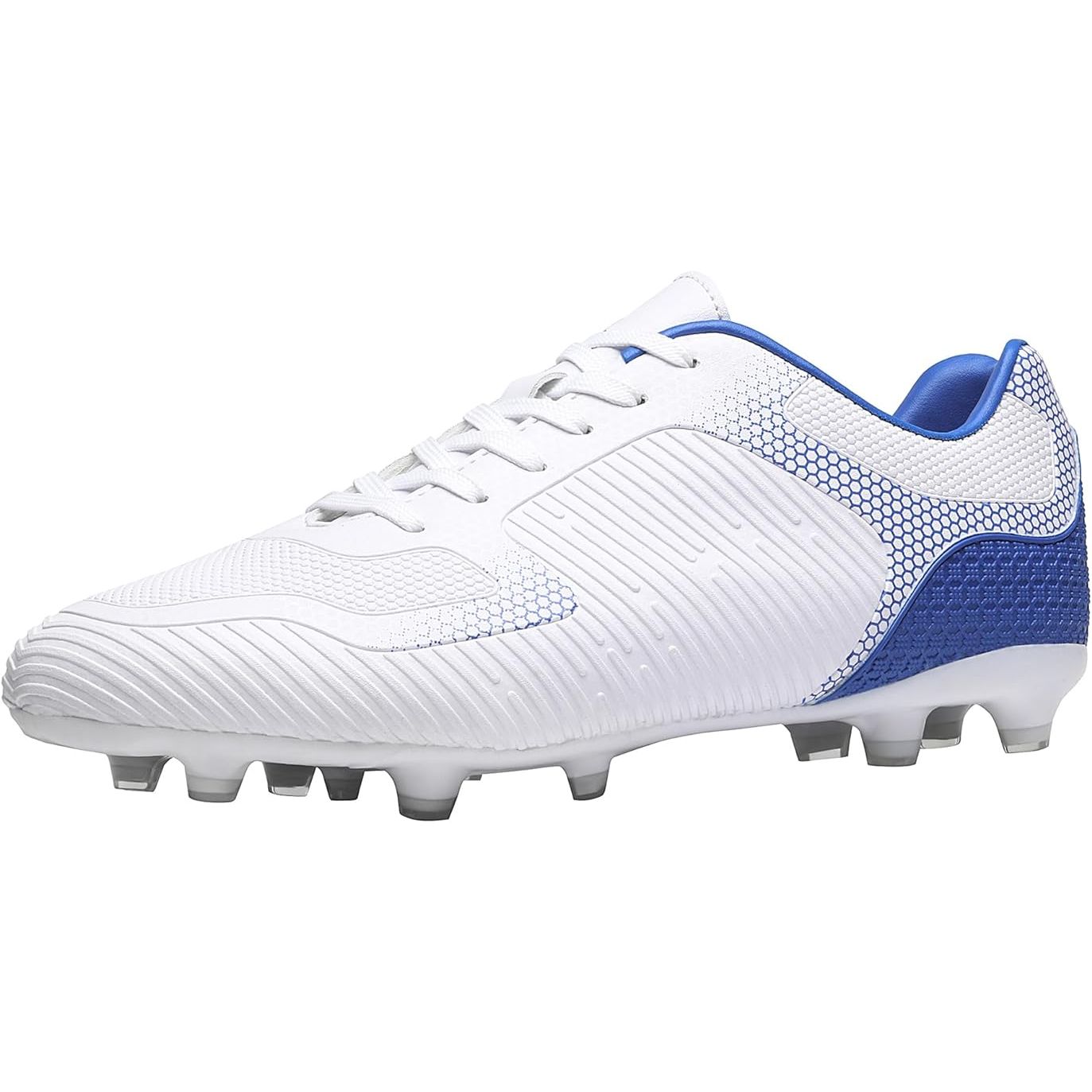 DREAM PAIRS Men's Firm Ground Soccer Cleats are designed for optimal performance on natural grass fields. These soccer shoes feature a durable synthetic upper material that provides both comfort and support during play.