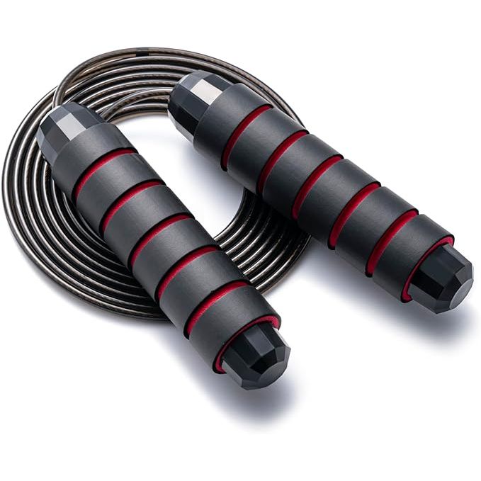 The BOOMIBOO Adjustable Jump Rope is a high-quality skipping rope designed for both adults and children looking to improve their cardiovascular fitness and agility. The jump rope features a tangle-free design, allowing for smooth and rapid speed rotations without any interruptions.