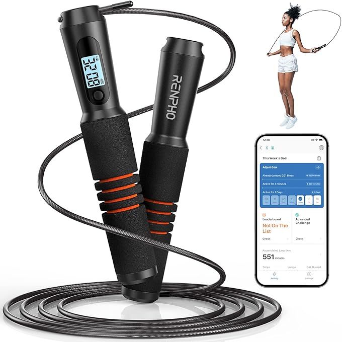 The RENPHO Smart Jump Rope is a high-tech fitness skipping rope that is designed to provide users with an effective workout experience. It comes with a mobile app that allows users to track and analyze their jump rope sessions, providing valuable data on their workout performance.