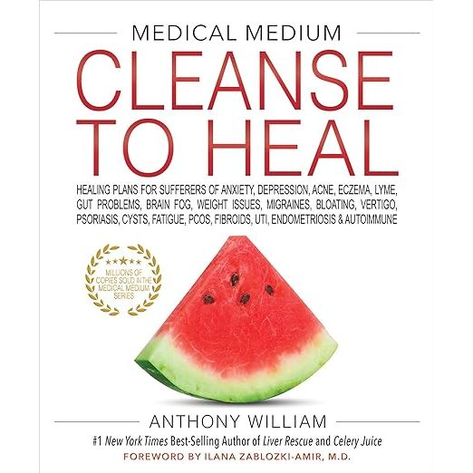 Medical Medium Cleanse to Heal is a book written by best-selling author Anthony William. The book provides healing plans for various health issues such as anxiety, depression, acne, eczema, Lyme disease, gut problems, brain fog, weight issues, migraines, bloating, vertigo, and psoriasis.