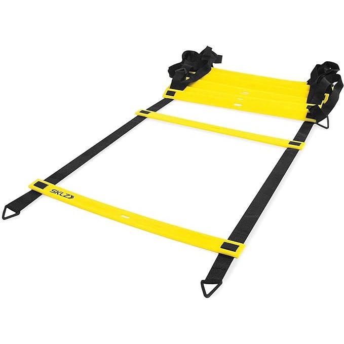 The SKLZ Quick Ladder is a piece of running equipment designed to improve speed, agility, and coordination. It is a versatile tool that can be used by athletes of all levels to enhance their performance in various sports such as soccer, basketball, football, and more.