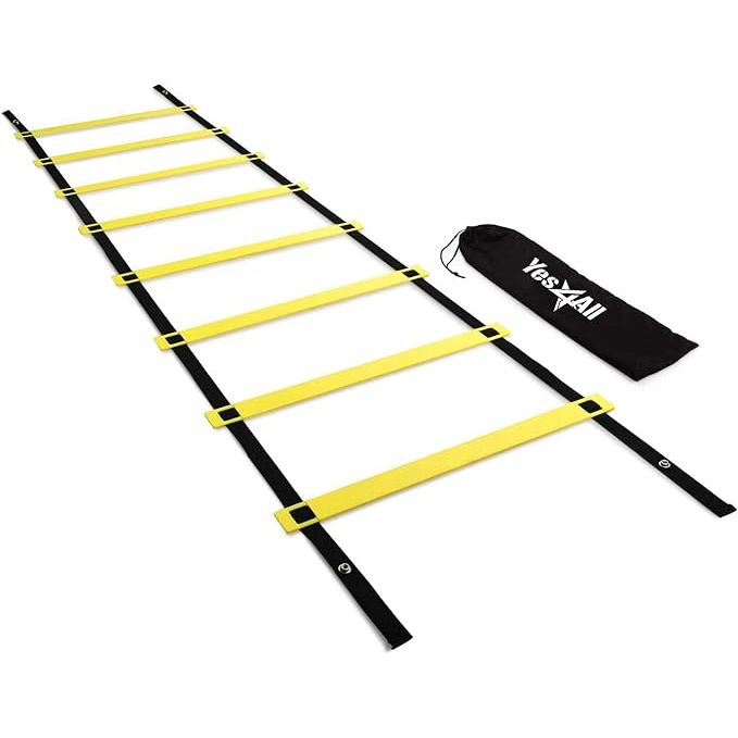 Yes4All 8-12 - 20 Rungs Agility Ladder is a speed training equipment designed to help improve agility, footwork, coordination, and overall athletic performance. The ladder features adjustable rungs that can be easily set up and customized to fit the user's training needs.