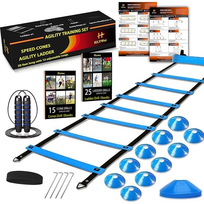 The HLYWEI Speed Agility Training Set is a comprehensive kit designed to help athletes improve their speed, agility, and overall performance in sports like soccer, football, and basketball.