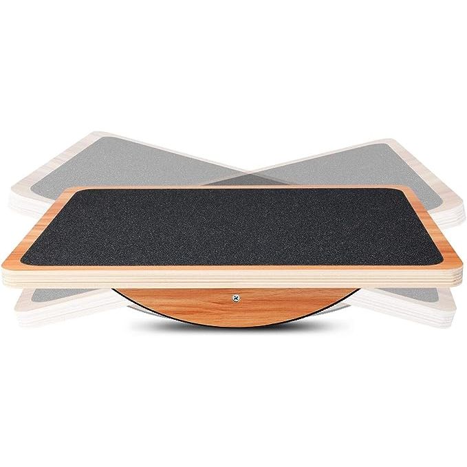 The P&BEXC Wood Wobble Exercise Balance Board is a professional rocker balance board designed for a variety of uses including physical therapy, balancing exercises, and enhancing stability. The board features an anti-slip roller that allows users to rock in all directions and improve their core strength, balance, and coordination.