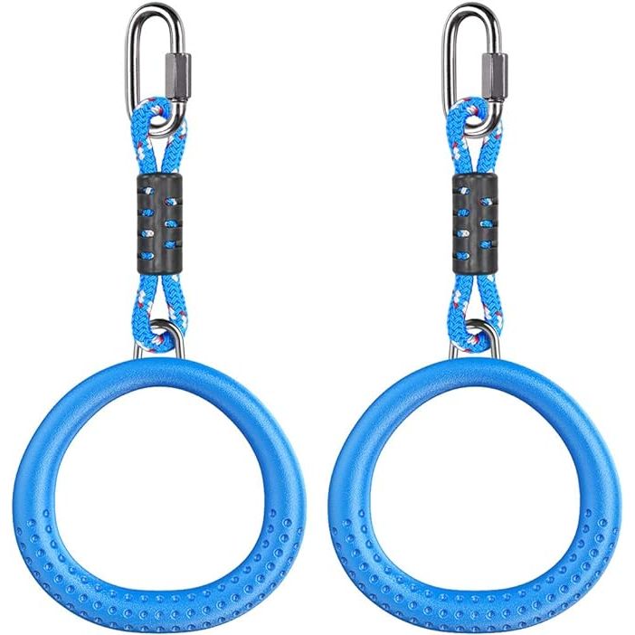 The Dolibest 2 Pack of Ninja Gymnastic Rings is a set of heavy-duty and durable rings designed for outdoor use. Each pack includes two rings and a set of straps for easy installation in your backyard or outdoor space.