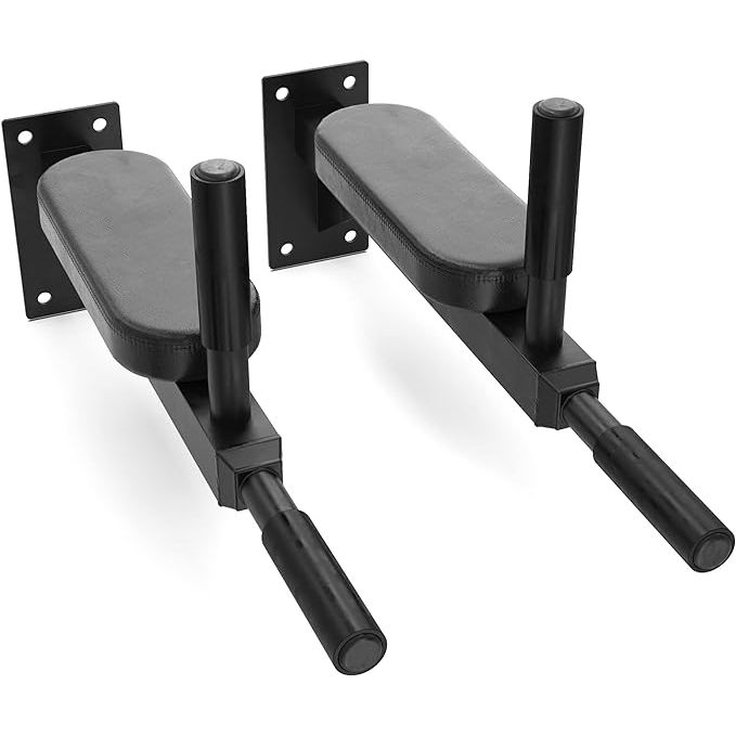 The Synergee Wall Mounted Dip Station is a heavy-duty exercise equipment designed for gymnastics and upper body fitness training. It features dip bars that can be used for a variety of exercises such as L sits, knee raises, and more.