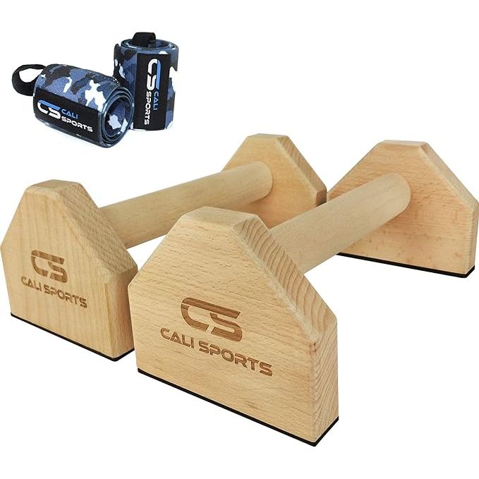 Experience the sturdiest parallettes on the market with our handcrafted solid beech Olympic quality parallettes. Designed for ultimate stability and reliability, these parallettes will not wobble or slip during your workout.