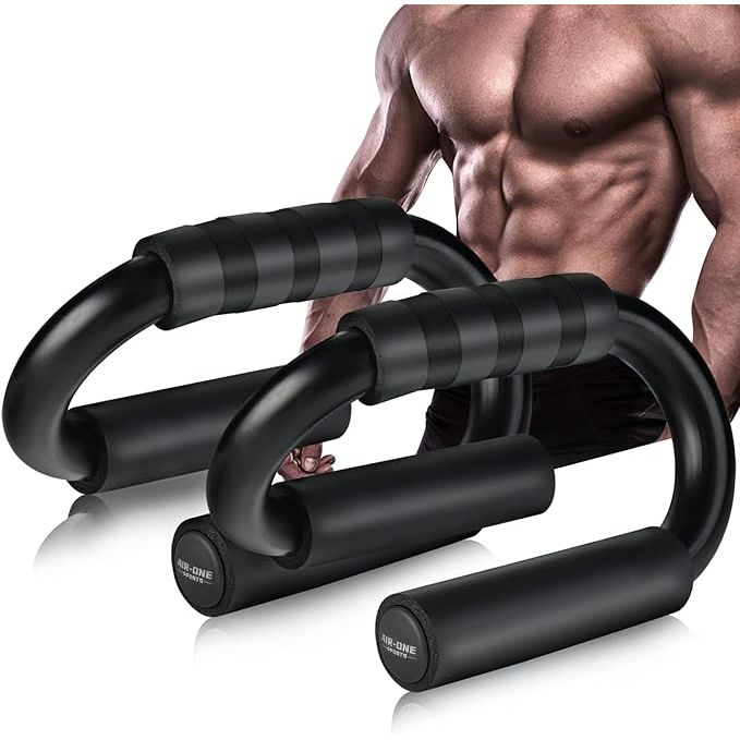 The AIR-ONE SPORTS Push Up Bars are a set of push up stands designed for strength training and home gym workouts. They feature an extra thick non-slip foam grip that provides comfort and stability during exercises. The unique sturdy structure of these push up bars enhances durability and support for users of all fitness levels.