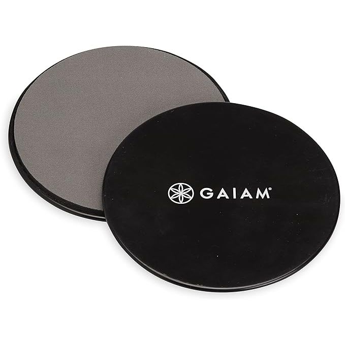 The Gaiam Core Sliding Discs are workout sliders designed for use on both carpet and hardwood floors. They are dual sided, with one side featuring a fabric surface for use on carpet and the other side featuring a smooth surface for use on hardwood floors.