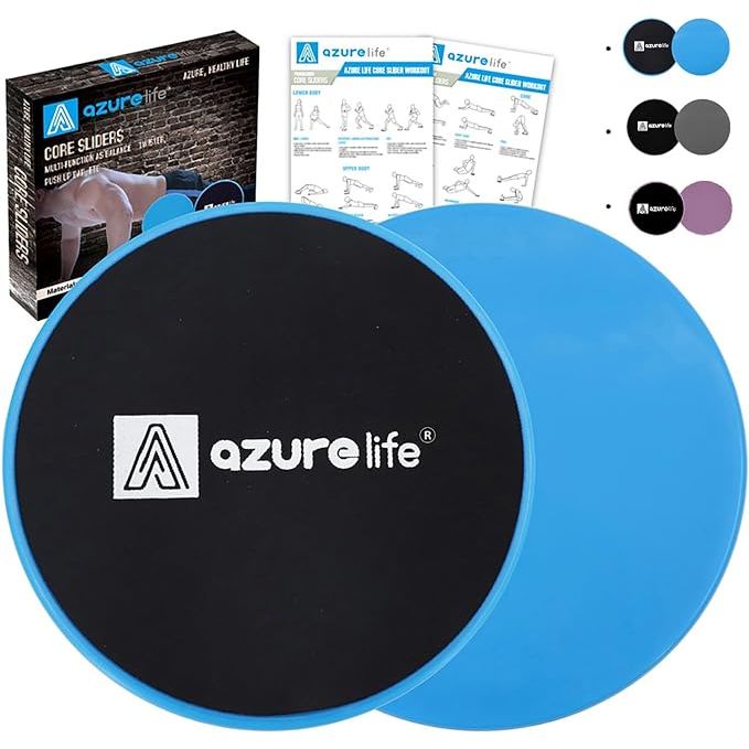 The AZURELIFE Exercise Core Sliders are dual-sided exercise gliding discs that can be used on carpet or hardwood floors. These sliders are light and portable, making them perfect for taking with you to the gym or using at home. They are designed to help enhance your abdominal and core workouts by adding a new level of challenge to your exercises.