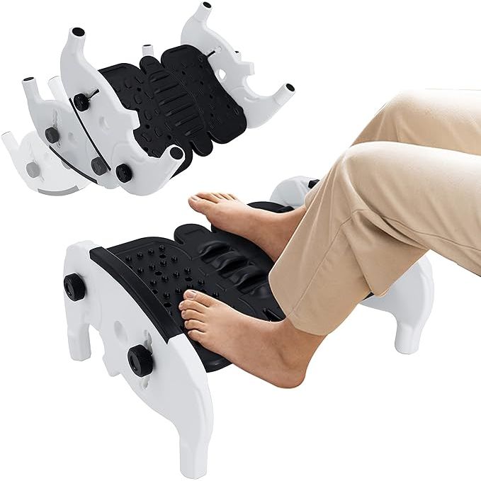 The Vhelyom Under Desk Footrest is a versatile footrest designed to provide comfort and support while sitting for extended periods of time. It features a unique elephant-shaped design and a massage surface that helps to relieve pressure and improve circulation in the feet and legs.