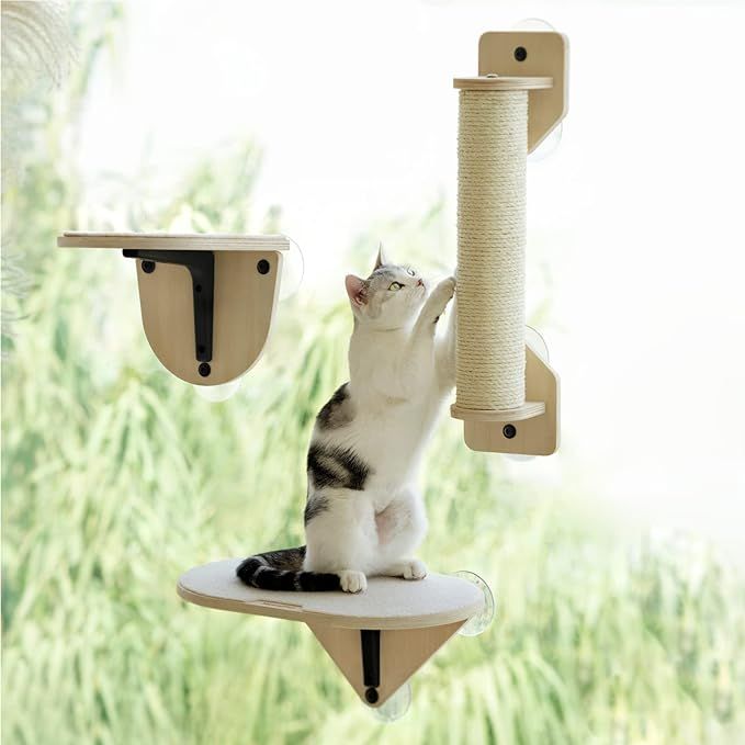 The MEWOOFUN Cat Window Perch Hammock is a perfect way to provide your indoor cat with a cozy and comfortable resting spot with a view. The hammock is made of soft, durable fabric that can support up to 22 pounds, allowing your cat to relax in style.