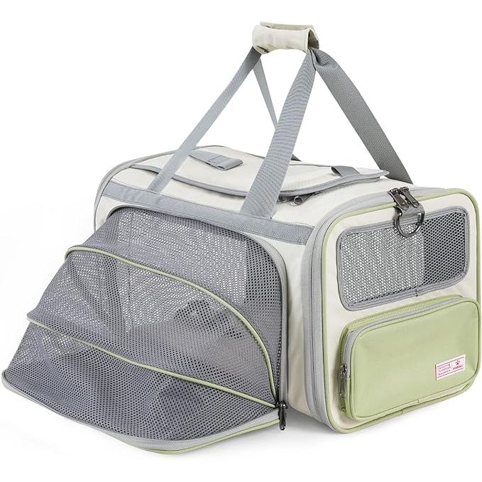 The Pawaii Cat Carrier is a soft-sided collapsible pet travel carrier that is specifically designed for cats. It is TSA airline approved, making it convenient for traveling by air with your furry friend. The carrier is foldable and portable, making it easy to store and transport when not in use.