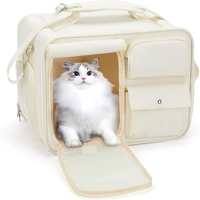 The Soft Pet Cat Carrier for Cats 20 LBs is a small and durable carrier designed specifically for cats weighing up to 20 pounds. It is airline approved, making it suitable for travel by plane. The carrier features a safety lock zipper to ensure your cat is secure during transport.