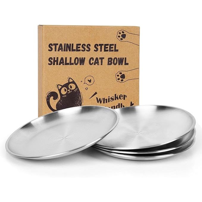 The 4 Wide Whisker Friendly Cat Dishes Set is designed specifically to prevent whisker fatigue in cats. Each dish in the set is made of high-quality SUS 304 stainless steel, making them durable and safe for your furry friend.