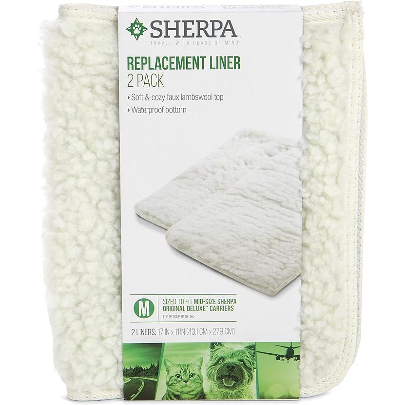 Keep your furry friend cozy and comfortable on the go with the Sherpa Travel Pet Carrier Replacement Liners. Made of thick, soft, and absorbent material, these liners are perfect for trips to the vet or while traveling by air, car, bus, or train.