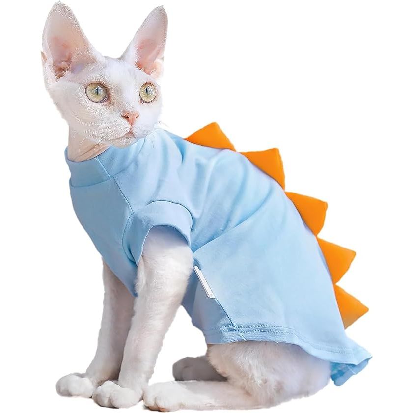 Keep your beloved Sphynx cat or other hairless felines comfortable and stylish with the Bonaweite sphynx cat clothes. Made of soft, breathable, and skin-friendly cotton fabric, this cat shirt is perfect for all seasons – from spring to autumn.