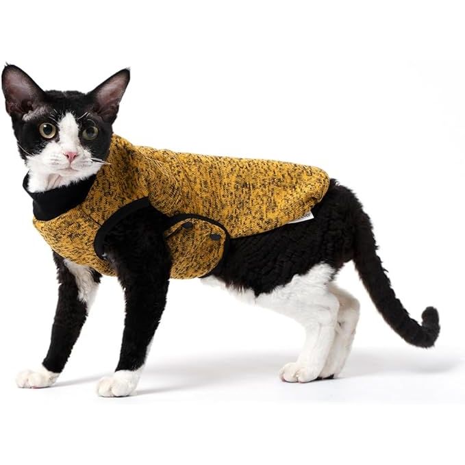 The SNIXFever Sphynx Cat Coat is designed for cats and small dogs, specifically the Sphynx breed known for their hairlessness. This jacket is made with warm fleece material, making it ideal for keeping pets warm in cooler weather. The jacket features an easy-to-wear design with a buckle closure, making it simple to put on and take off your pet.