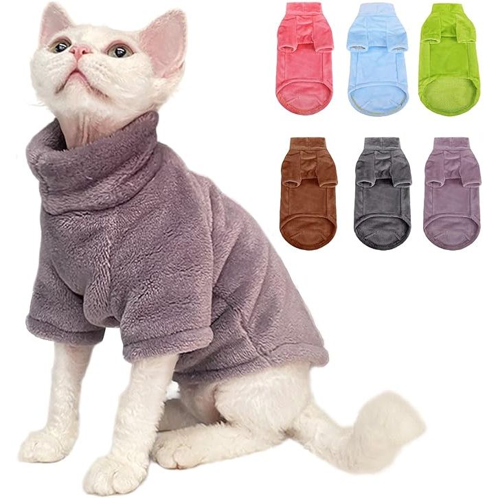 Keep your hairless cat cozy and warm this winter with the SUNFURA Cat Furry Winter Sweater Coat. Made from a soft and furry fabric, this sweater is lightweight, comfortable, and perfect for keeping your furry friend warm and snug.