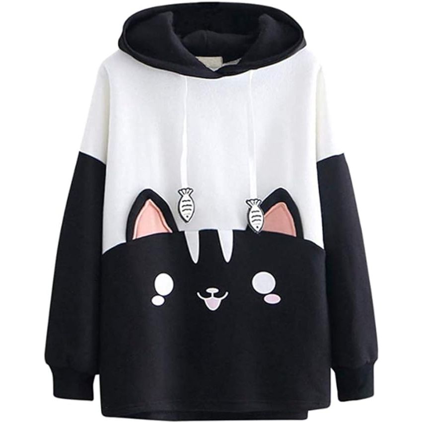 The CRB Fashion Women's Kawaii Teens Cartoon Cotton Fleece Hoodie Top Shirt Sweatshirt is a trendy and comfortable option for teenagers looking for a fun and unique addition to their wardrobe. Made from soft and cozy cotton fleece material, this hoodie is perfect for keeping warm and stylish during the colder months.