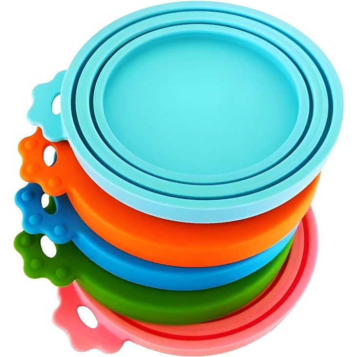 The DYBEN 5 Pack Pet Can Covers are a convenient and practical solution for storing pet food. Made from BPA-free silicone, these pet food can lids are safe for your furry friends. They are designed to fit most standard size dog and cat food cans, ensuring a secure and airtight seal to keep food fresh for longer.