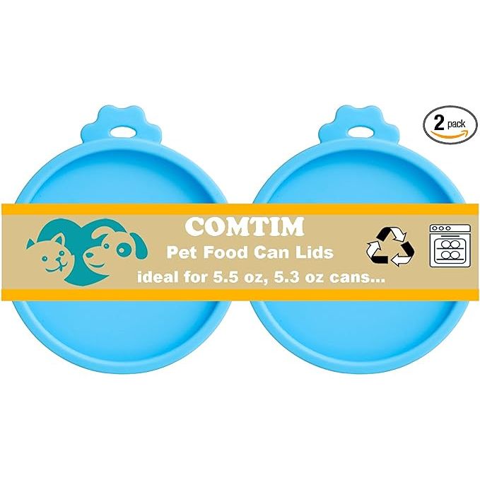 The COMTIM Cat Food Can Covers are designed to fit 5.5 oz cans of cat food to keep leftovers fresh and prevent them from drying out. Each pack includes 2 silicone lids that are reusable and easy to clean. These can covers are also compatible with 5.3 oz cans, offering a versatile solution for cat owners.