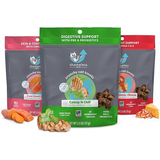 Shameless Pets Crunchy Cat Treats are designed to provide digestive support for your feline friend. Made with natural ingredients, these kitten treats are packed with real and healthy ingredients that are sure to keep your cat happy and satisfied.