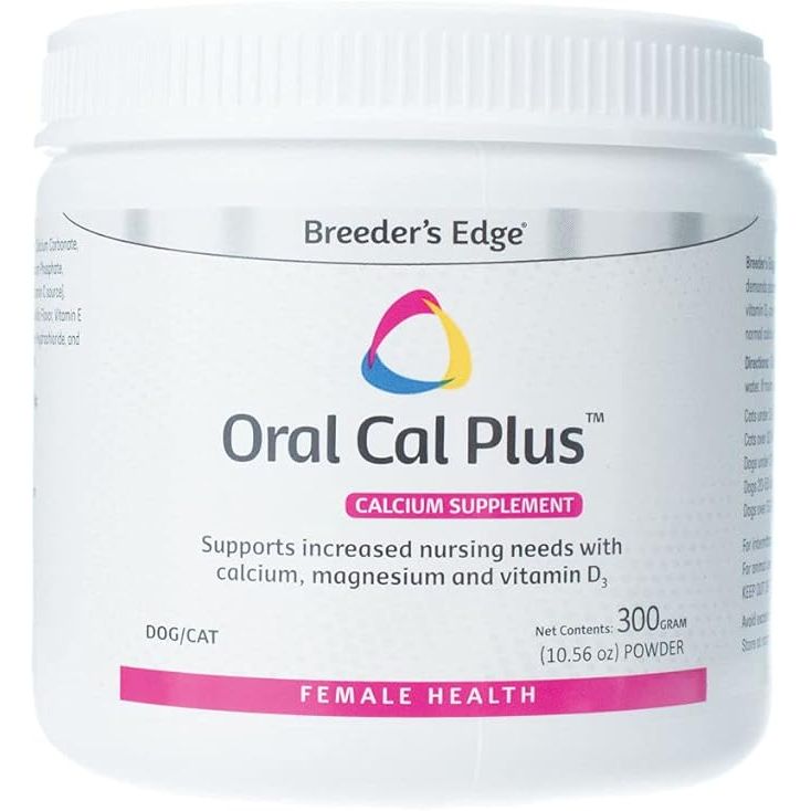 Revival Animal Health Breeder's Edge Oral Cal Plus Powder is a calcium supplement designed for dogs and cats. The supplement comes in a 300gm container and is formulated to support optimum bone and teeth health.