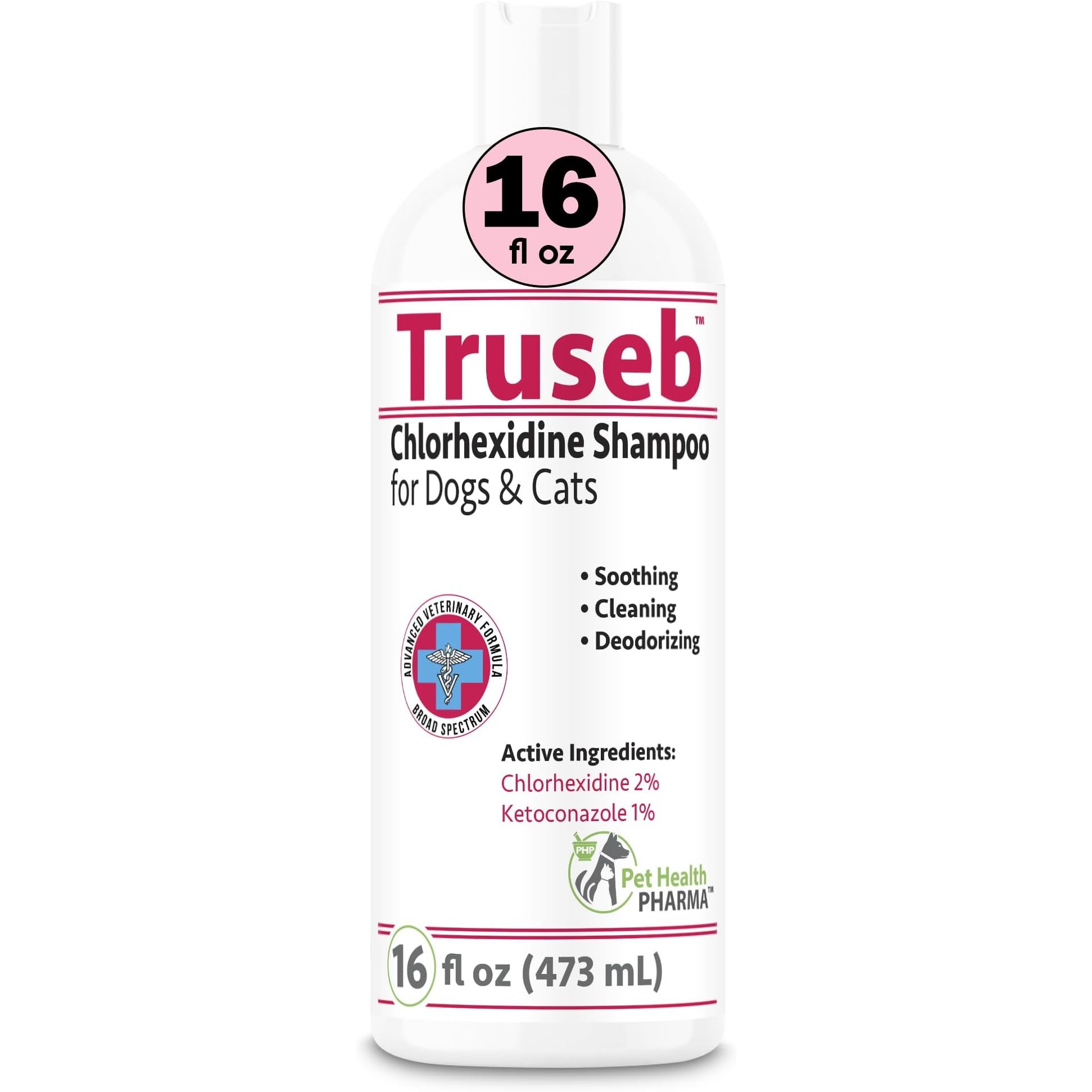 Truseb Topical Chlorhexidine & Keto Shampoo is a medicated shampoo specifically designed for dogs and cats to help treat and control bacterial and fungal skin infections.