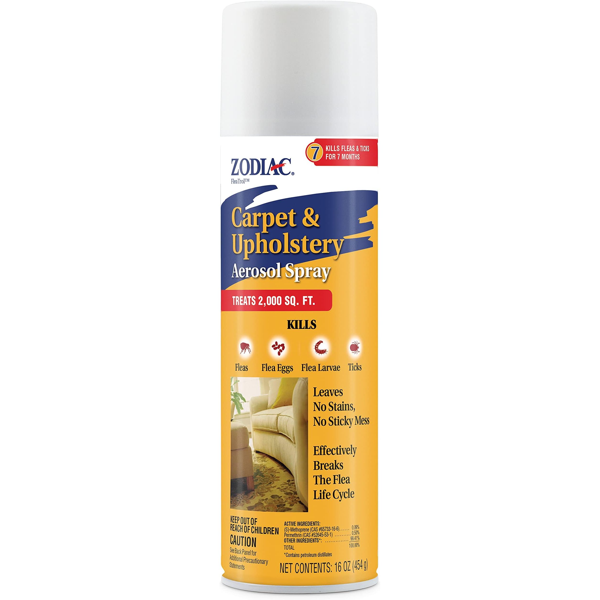 Protect your home and pets from fleas and ticks for up to 7 months with this effective flea and tick treatment. The easy-to-use formula breaks the flea life cycle, preventing reinfestation and keeping your living space flea and tick-free. With the ability to treat up to 2000 square feet, this product is perfect for larger homes or multiple pets.