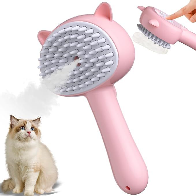 Introducing the 4 in 1 Cat Steam Brush, a versatile grooming tool that is perfect for pampering your precious pets. Crafted from ABS+TPR materials with soft round rubber bristles tips, this steamy brush is gentle on your furry friend's skin, ensuring a comfortable and pain-free grooming session.