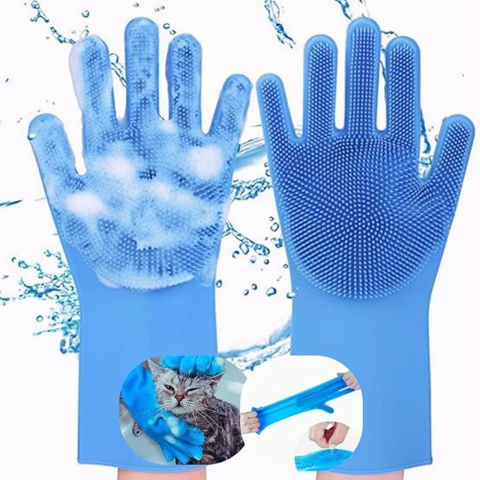 Cat and Dog Washing Gloves are a versatile grooming tool designed to make bathing and grooming your pets easier and more effective. These gloves are made of durable silicone material, which is gentle on your pet's skin while effectively removing dirt, hair, and dander.