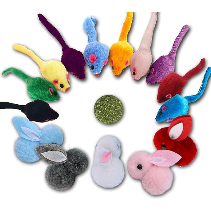 Furry Cat Toys Mice Rattle Interactive Mouse Toy is a playful and stimulating toy designed to keep indoor cats entertained and engaged. The toy features a realistic mouse design with a rattle inside that mimics the sound of a real mouse, encouraging cats to chase and pounce on it.