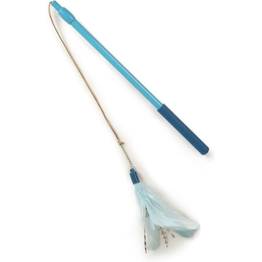 The SmartyKat Frisky Flyer Feather Wand Cat Toy is a fun and interactive toy designed to stimulate your cat's natural hunting instincts. The feather wand is extendable up to 24 inches, allowing you to control the length based on your cat's preferences and play style.