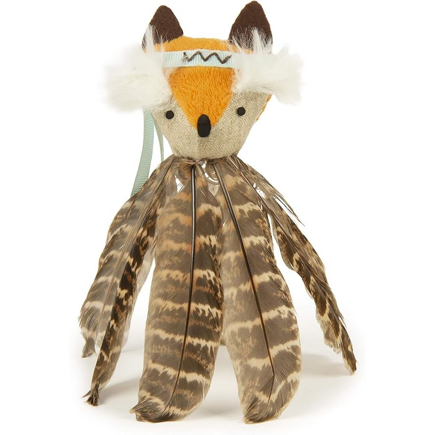 SmartyKat Toss-A-Fox Feather Toss & Chase Cat Toy is a fun and interactive toy for your feline friend. It features a soft and durable fox-shaped toy with feathers that will engage your cat's natural instincts to hunt and chase. The toy is designed to encourage exercise and play, helping to keep your cat active and entertained.