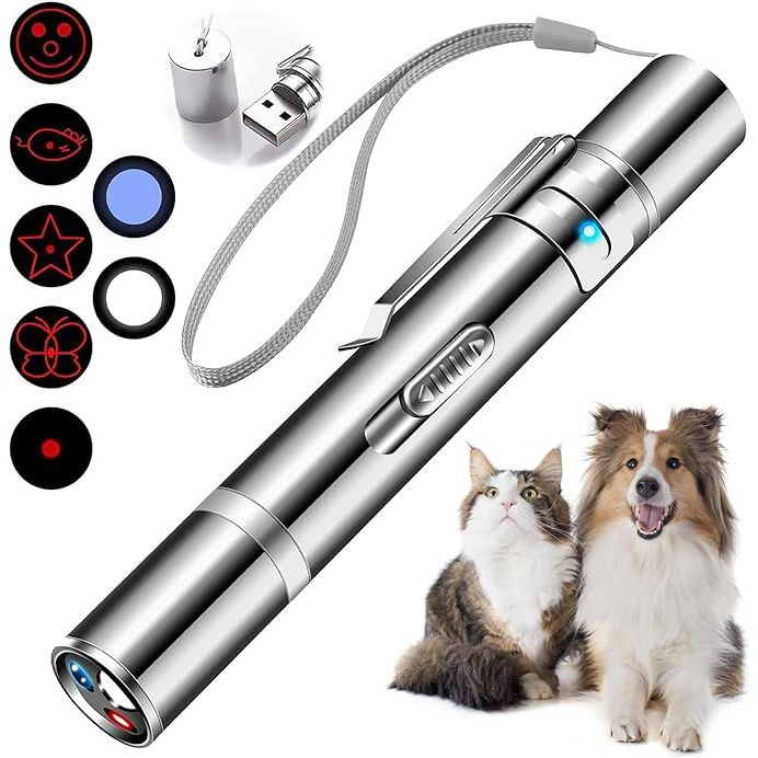 Cowjag Cat Toys offers a Laser Pointer with 5 adjustable patterns, providing hours of entertainment for both cats and dogs. This interactive toy features a long-range beam and can be easily recharged via USB. With 3 modes of operation, including slow, fast, and random, this training chaser toy is perfect for keeping pets active and engaged.