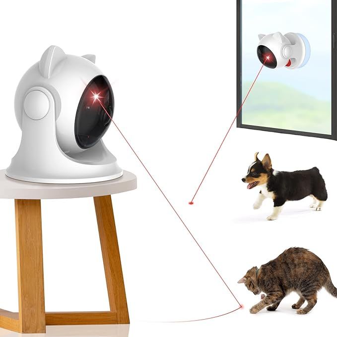 Automatic cat laser toys are interactive toys specifically designed to keep indoor cats and dogs entertained and engaged. These toys emit a laser beam that moves in random patterns across the floor, walls, and furniture, encouraging pets to chase and pounce on the moving light.