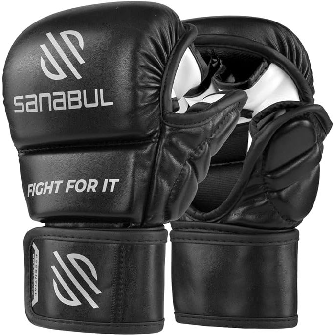 Sanabul Essential 7 oz MMA Gloves are designed for both men and women for use in martial arts sparring and training. These gloves are suitable for various disciplines including MMA, kickboxing, and grappling.