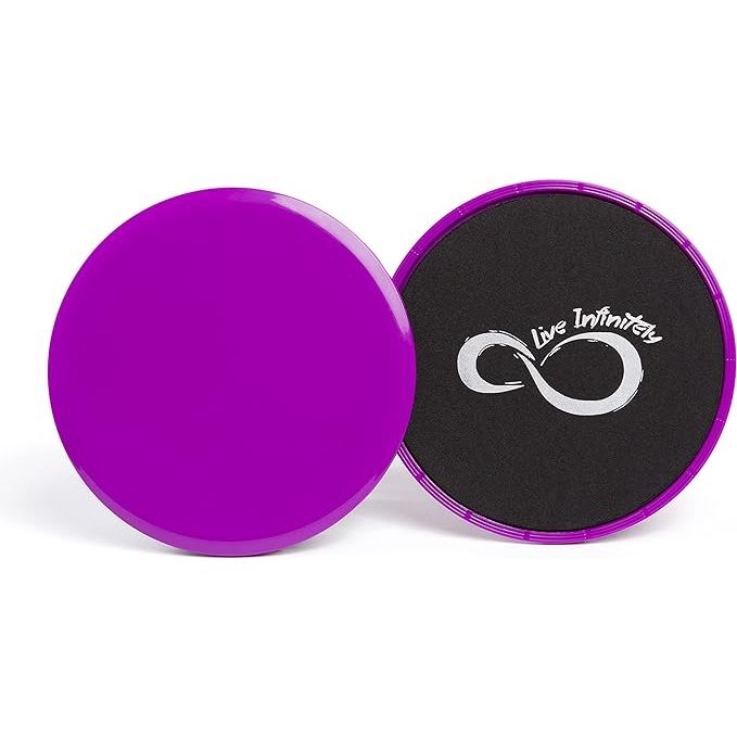 The Live Infinitely Core Sliders are dual-sided fitness sliders designed for use on hardwood or carpeted surfaces. These sliders are ideal for ab and core workouts, offering a low-impact option to intensify your workout routine.