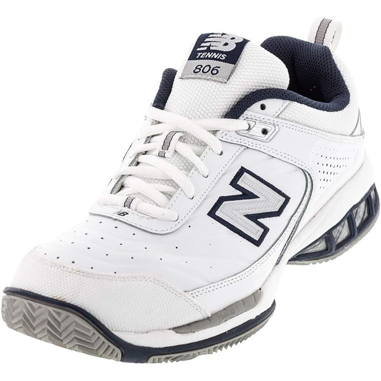 The New Balance Men's 806 V1 is a popular tennis shoe known for its stability and support on the court. This shoe is equipped with technologies such as ROLLBAR support system and C-CAP midsole cushioning, which help to control motion and provide superior shock absorption during intense matches.