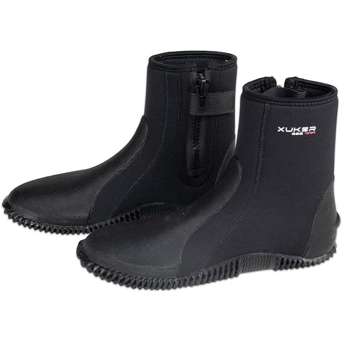 XUKER Premium Neoprene Diving Boots are a high-quality option for divers looking for reliable protection and comfort in the water. Available in both 3mm and 5mm thicknesses, these water shoes are designed to keep your feet warm in colder temperatures while still offering flexibility for movement.