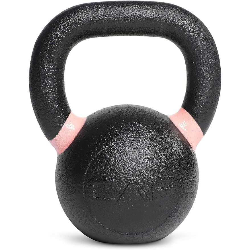 Cap Barbell Cast Iron Competition Kettlebell Weight is a high-quality kettlebell made of durable cast iron material. It features a smooth, polished finish for a comfortable grip during workouts. The kettlebell is designed specifically for competition use, with a consistent size and shape that meets official standards.