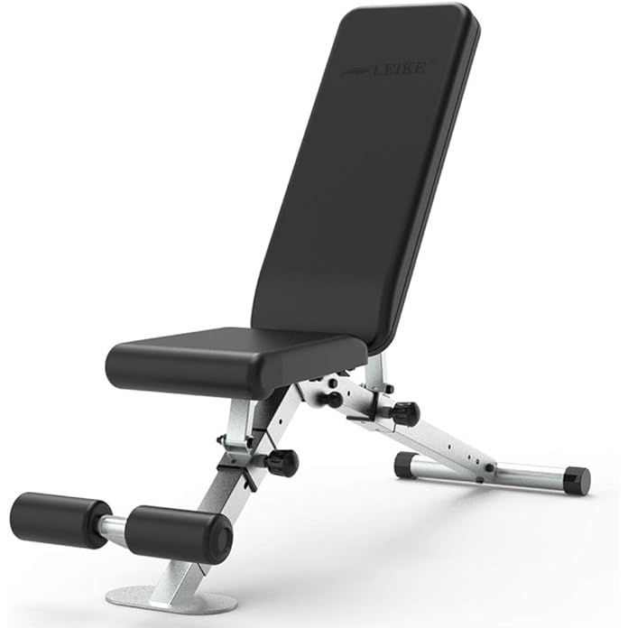 The Leikefitness Adjustable Weight Bench is a versatile and convenient workout bench that is designed to provide a full body workout in the comfort of your own home. The bench features an adjustable design, allowing you to easily switch between upright incline, decline, and flat positions to target different muscle groups.