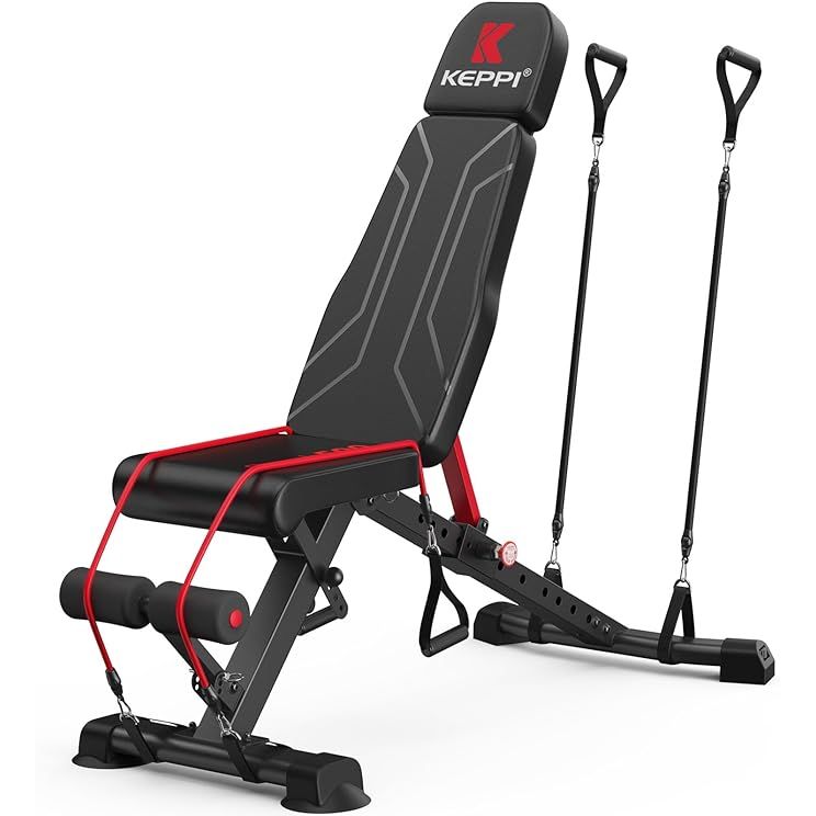 The KEPPI New Design Weight Bench, Bench500, is the ultimate full body workout training equipment. Certified by ASTM and EN20957 for quality assurance, this adjustable weight bench features 11 back adjustments, 4 seat adjustments, and 3 foot adjustments for a customizable workout experience.